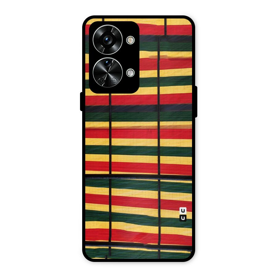 Bright Colors Lines Metal Back Case for OnePlus Nord 2T