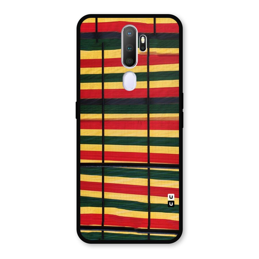 Bright Colors Lines Metal Back Case for Oppo A9 (2020)
