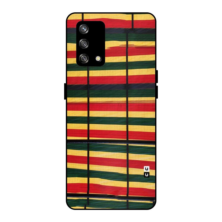 Bright Colors Lines Metal Back Case for Oppo F19
