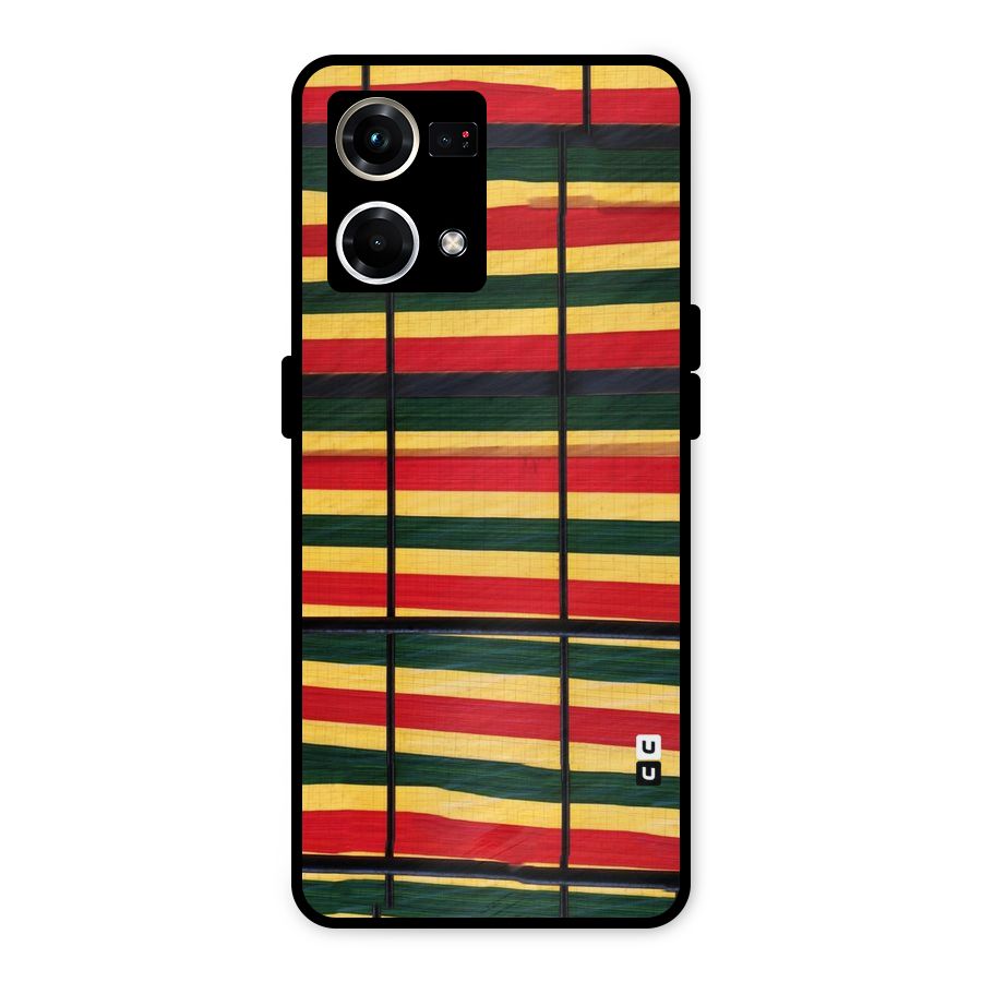 Bright Colors Lines Metal Back Case for Oppo F21s Pro 4G