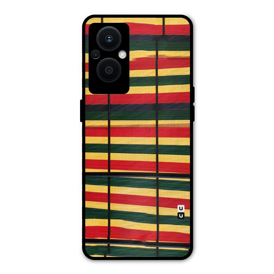 Bright Colors Lines Metal Back Case for Oppo F21s Pro 5G