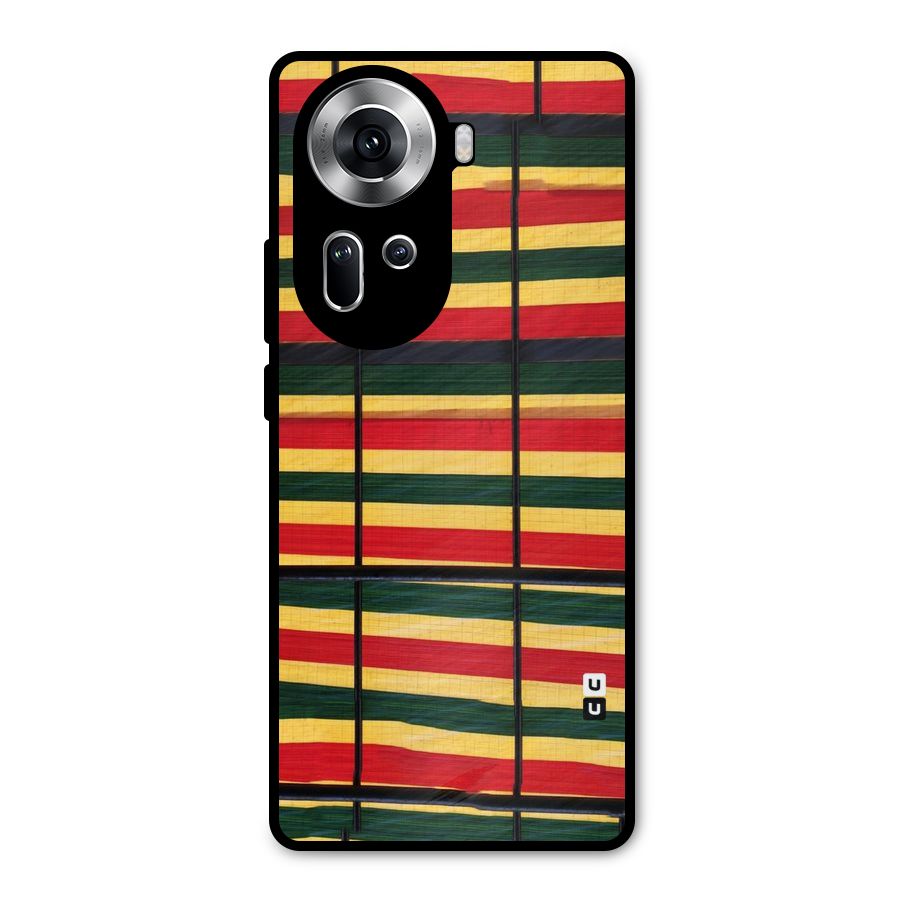 Bright Colors Lines Metal Back Case for Oppo Reno11 5G