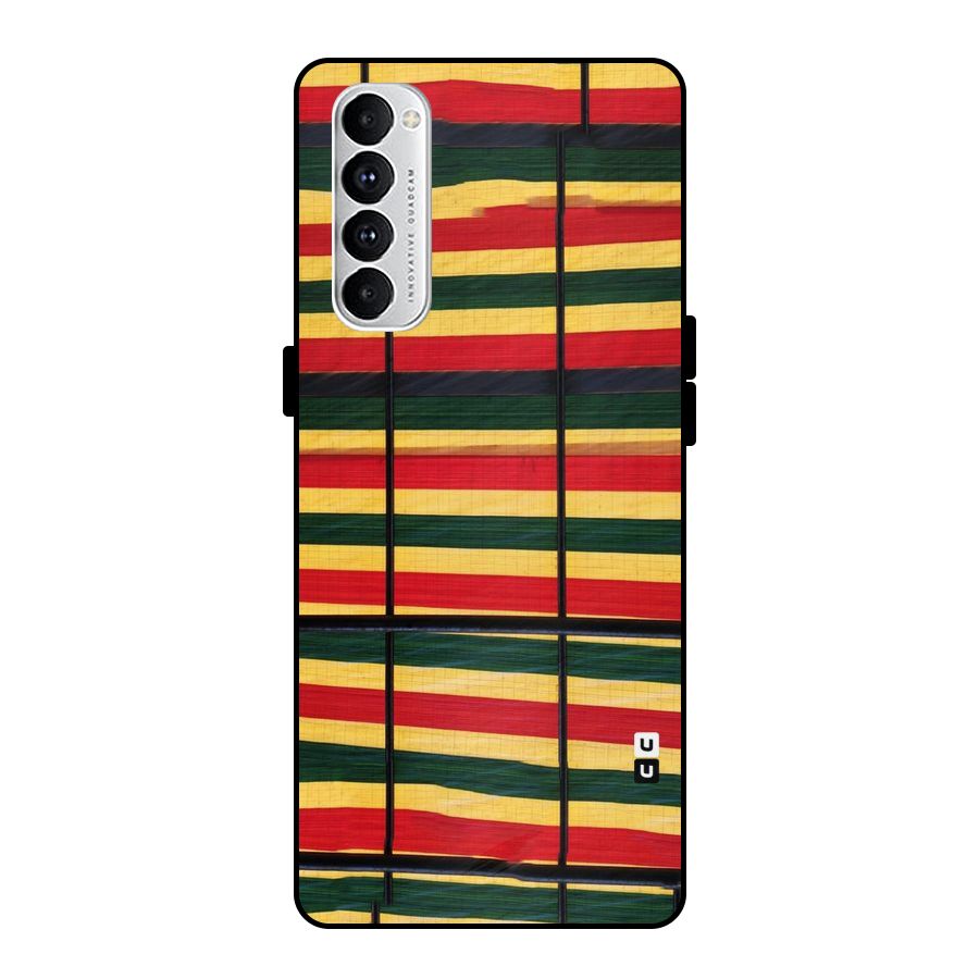 Bright Colors Lines Metal Back Case for Oppo Reno4 Pro