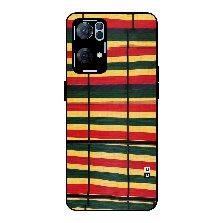 Bright Colors Lines Metal Back Case for Oppo Reno7 Pro 5G