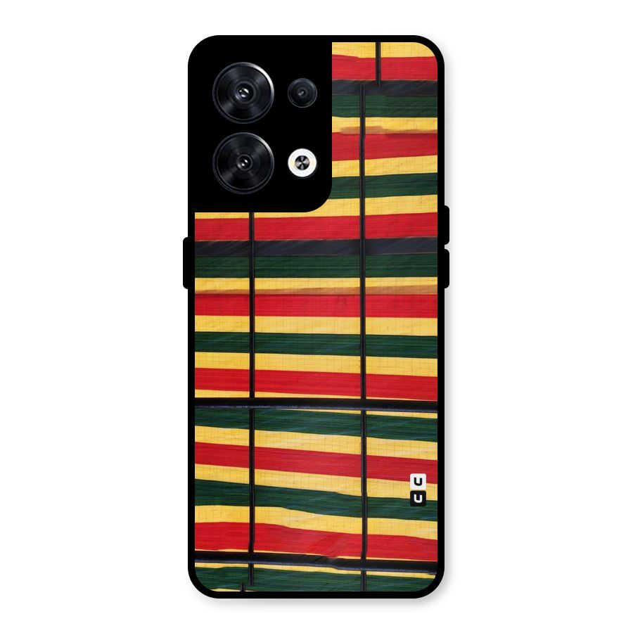 Bright Colors Lines Metal Back Case for Oppo Reno8 5G