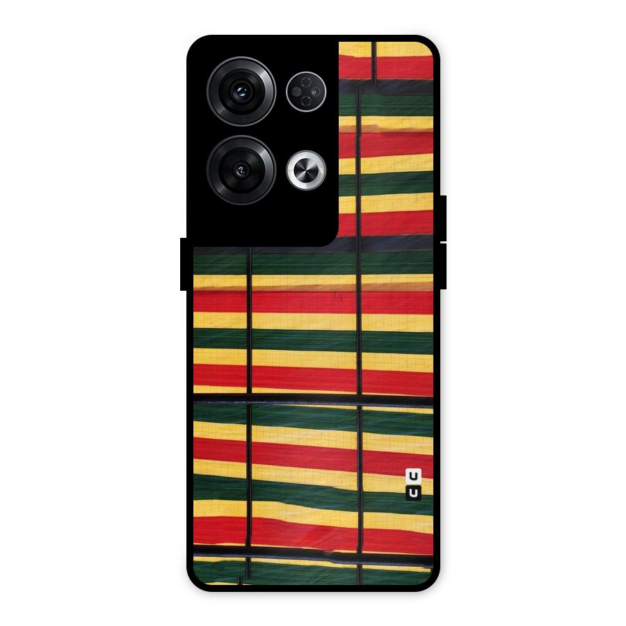Bright Colors Lines Metal Back Case for Oppo Reno8 Pro 5G