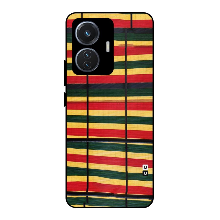 Bright Colors Lines Metal Back Case for Vivo T1 44W