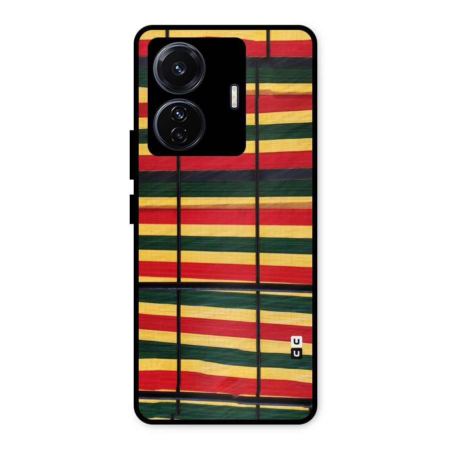 Bright Colors Lines Metal Back Case for Vivo T1 Pro