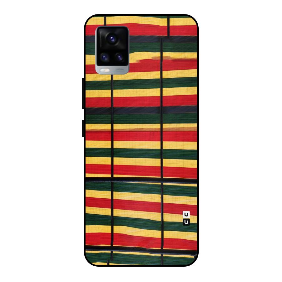 Bright Colors Lines Metal Back Case for Vivo V20 2021