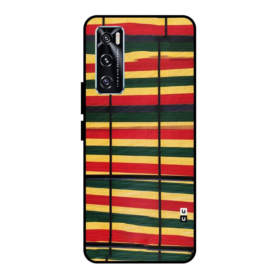 Bright Colors Lines Metal Back Case for Vivo V20 SE
