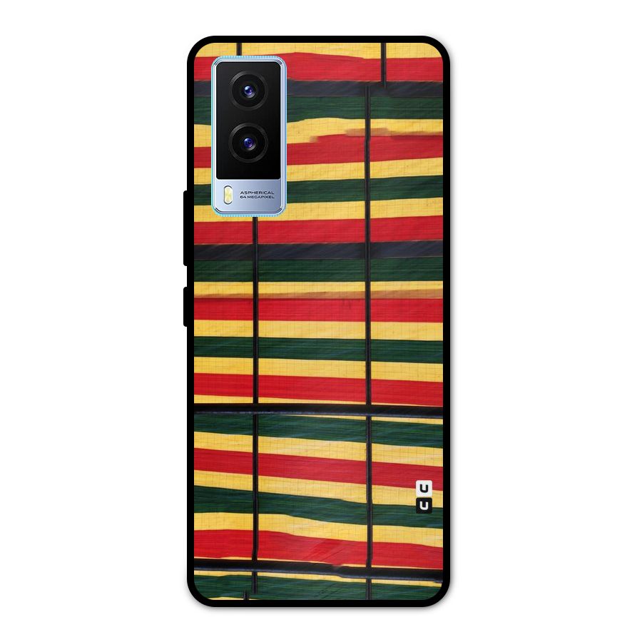 Bright Colors Lines Metal Back Case for Vivo V21e 5G
