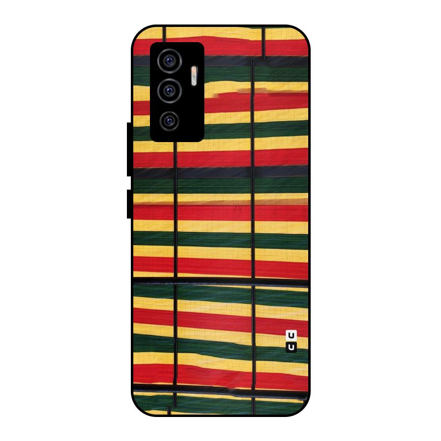 Bright Colors Lines Metal Back Case for Vivo V23e