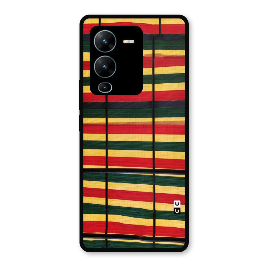 Bright Colors Lines Metal Back Case for Vivo V25 Pro