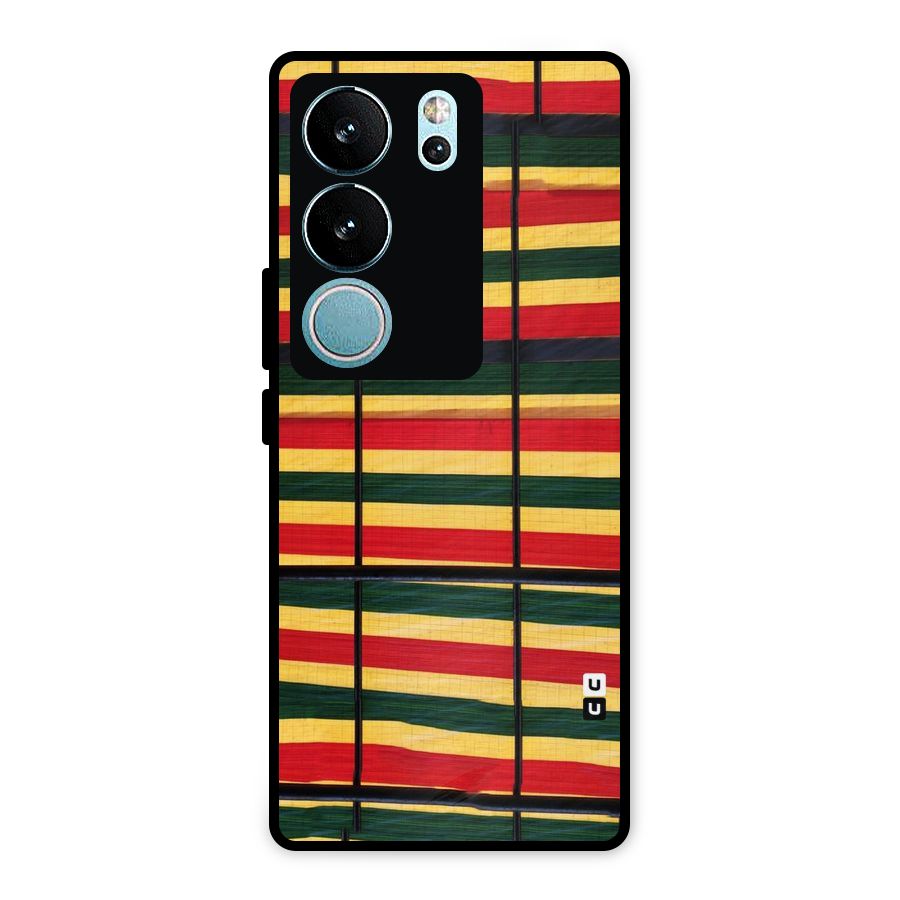 Bright Colors Lines Metal Back Case for Vivo V29 Pro