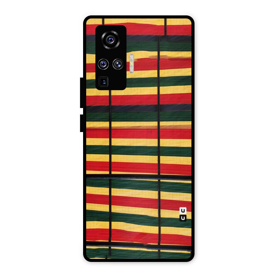 Bright Colors Lines Metal Back Case for Vivo X50 Pro