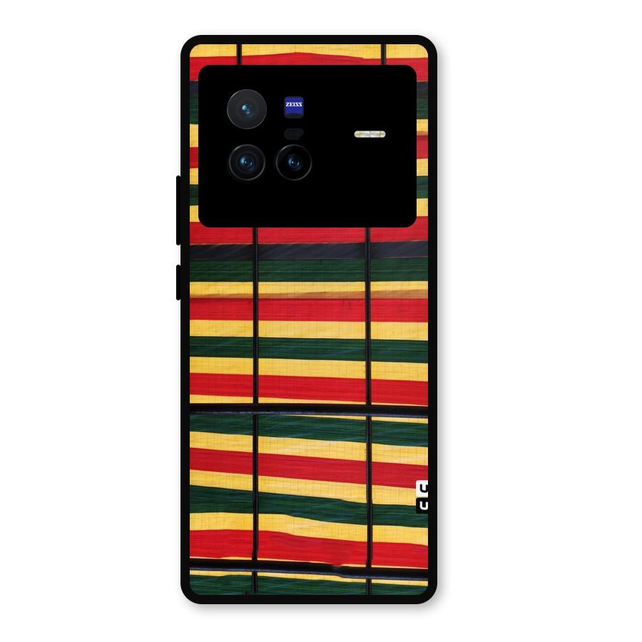 Bright Colors Lines Metal Back Case for Vivo X80