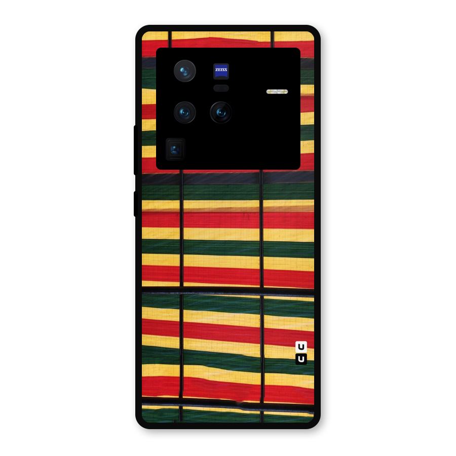 Bright Colors Lines Metal Back Case for Vivo X80 Pro