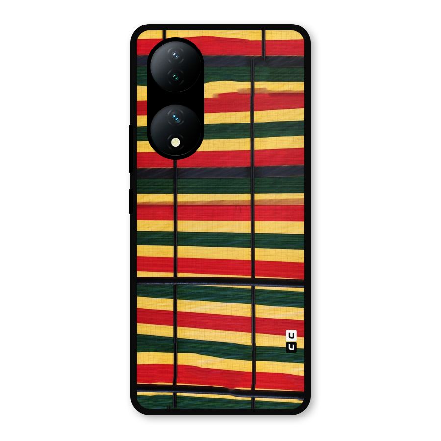 Bright Colors Lines Metal Back Case for Vivo Y100a