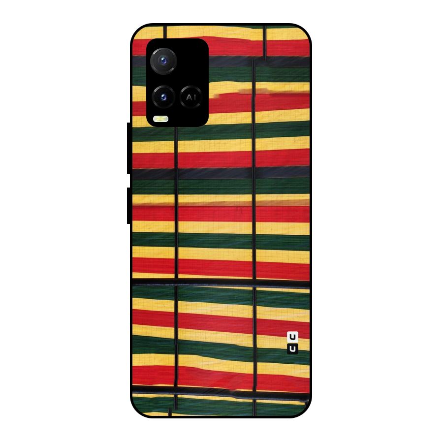 Bright Colors Lines Metal Back Case for Vivo Y21