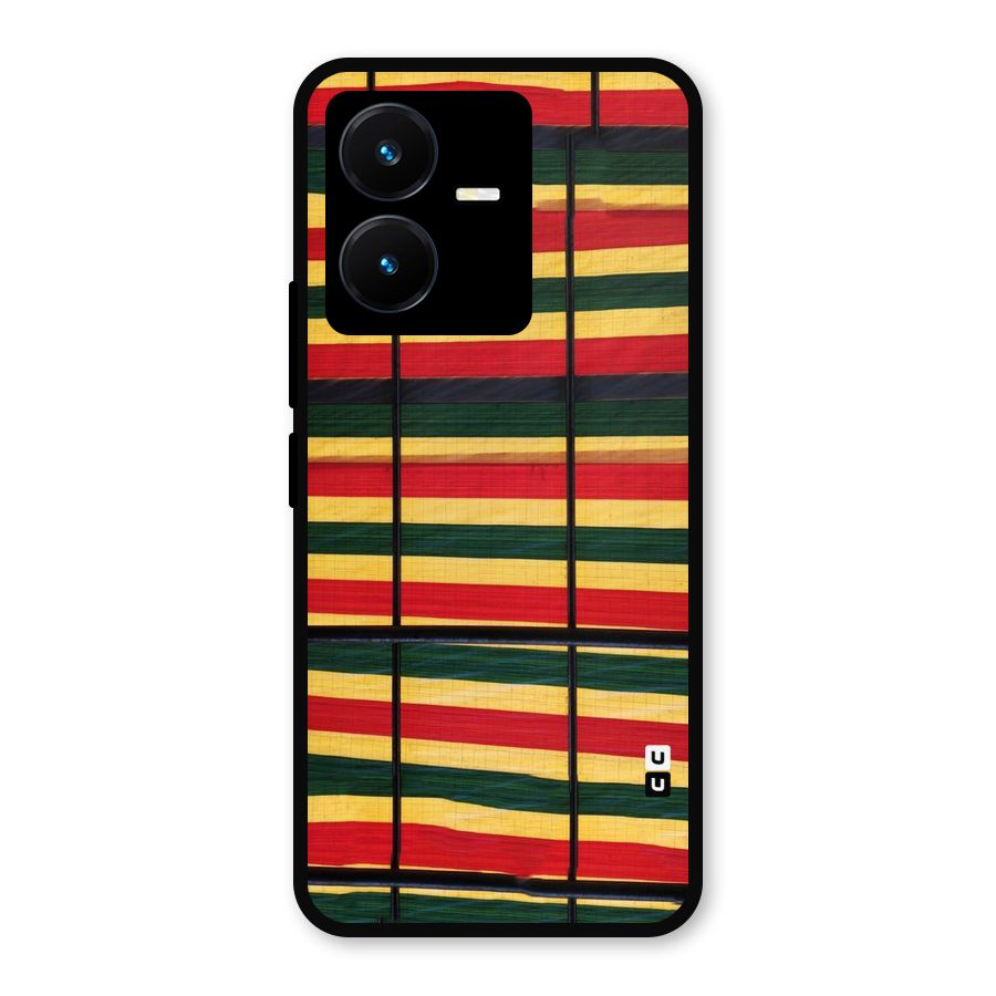 Bright Colors Lines Metal Back Case for Vivo Y22