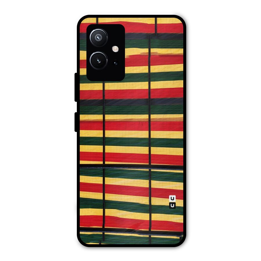 Bright Colors Lines Metal Back Case for Vivo Y75 5G
