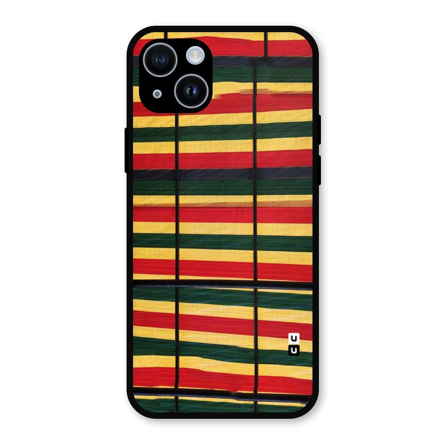 Bright Colors Lines Metal Back Case for iPhone 14