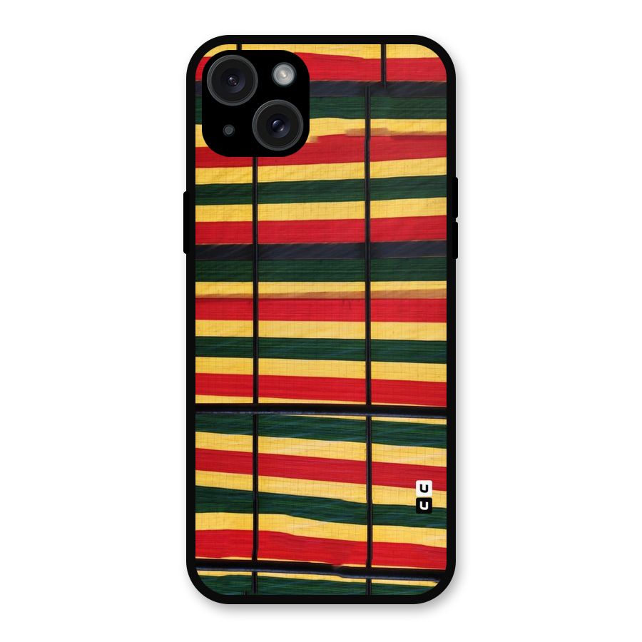Bright Colors Lines Metal Back Case for iPhone 15 Plus