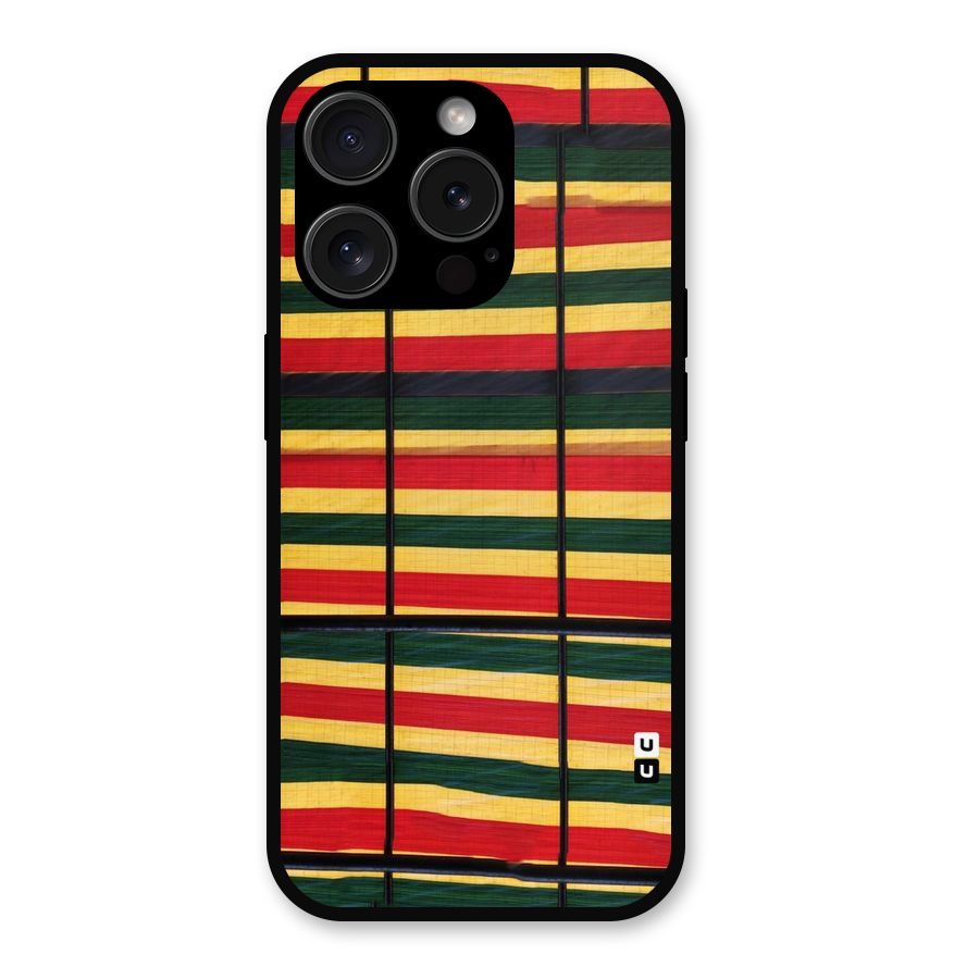Bright Colors Lines Metal Back Case for iPhone 15 Pro