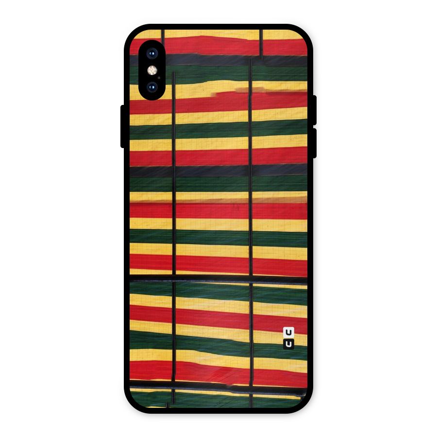 Bright Colors Lines Metal Back Case for iPhone XS Max