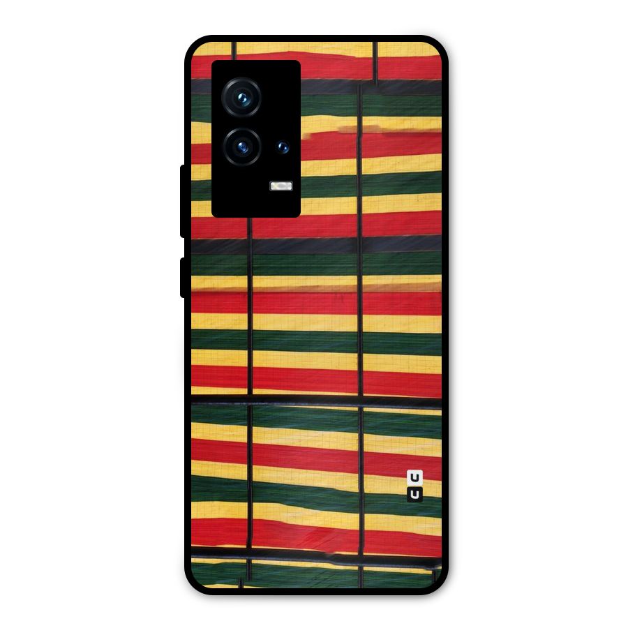 Bright Colors Lines Metal Back Case for iQOO 9 5G