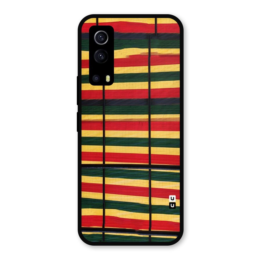 Bright Colors Lines Metal Back Case for iQOO Z3
