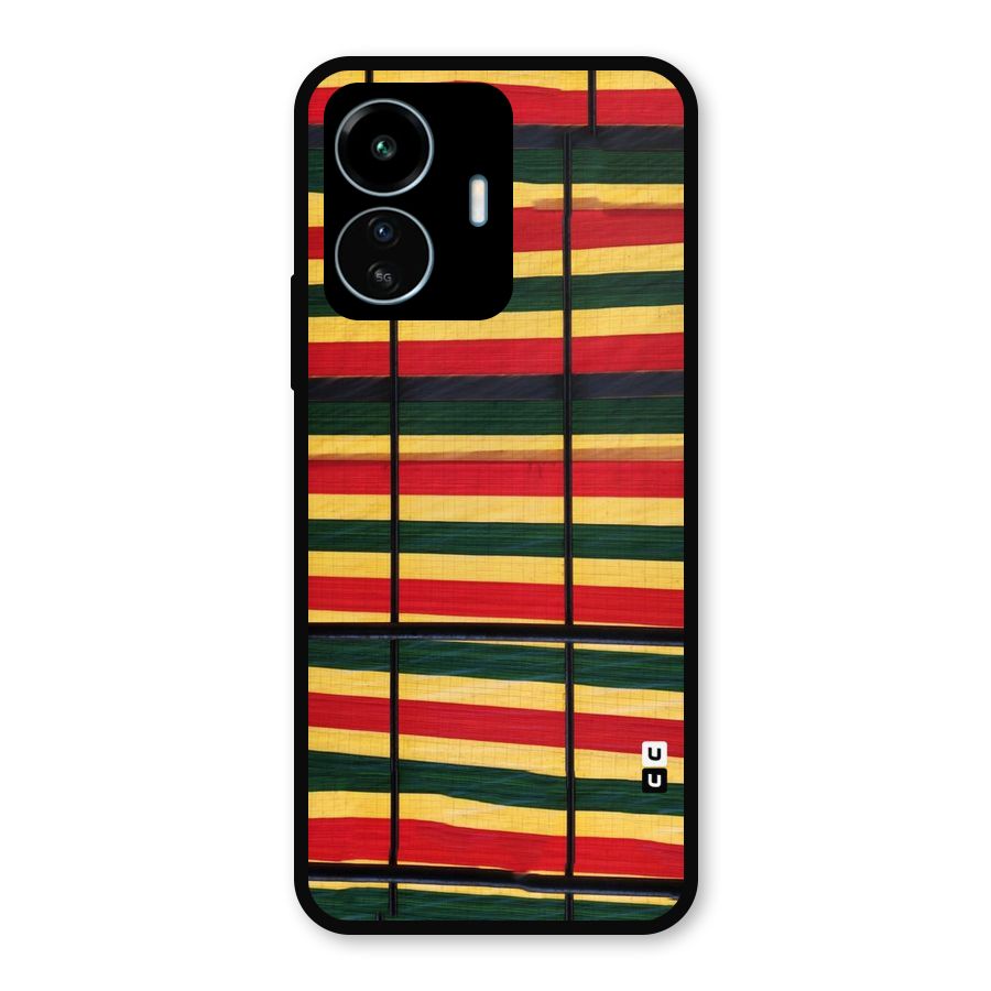 Bright Colors Lines Metal Back Case for vivo iQOO Z6 Lite 5G