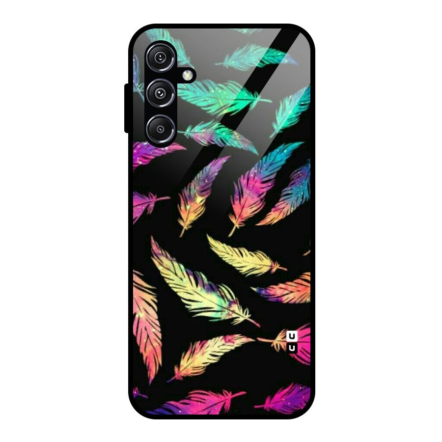 Bright Feathers Glass Back Case for Galaxy M34 5G