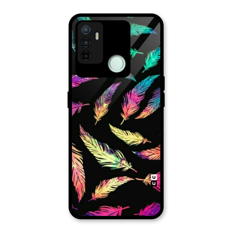 Bright Feathers Glass Back Case for Oppo A53