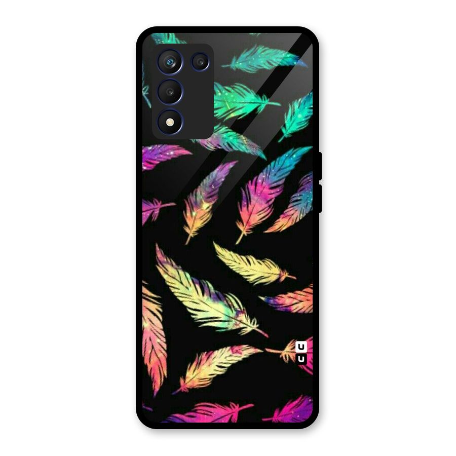 Bright Feathers Glass Back Case for Realme 9 5G Speed
