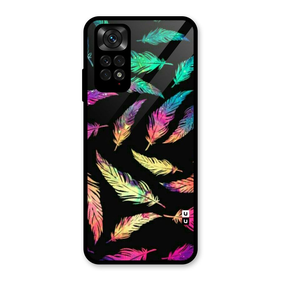 Bright Feathers Glass Back Case for Redmi Note 11S