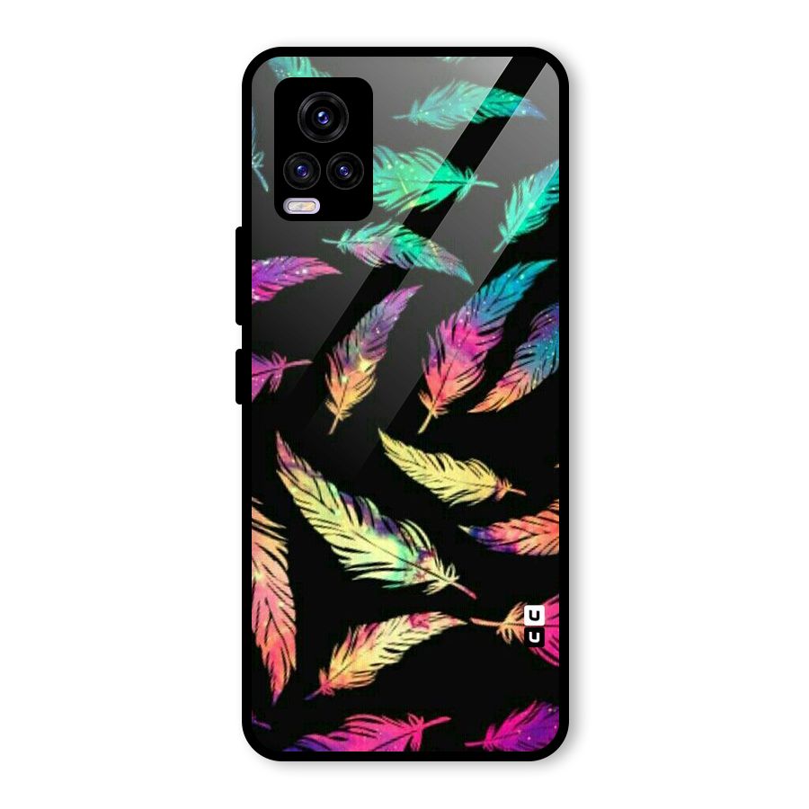 Bright Feathers Glass Back Case for Vivo V20 2021