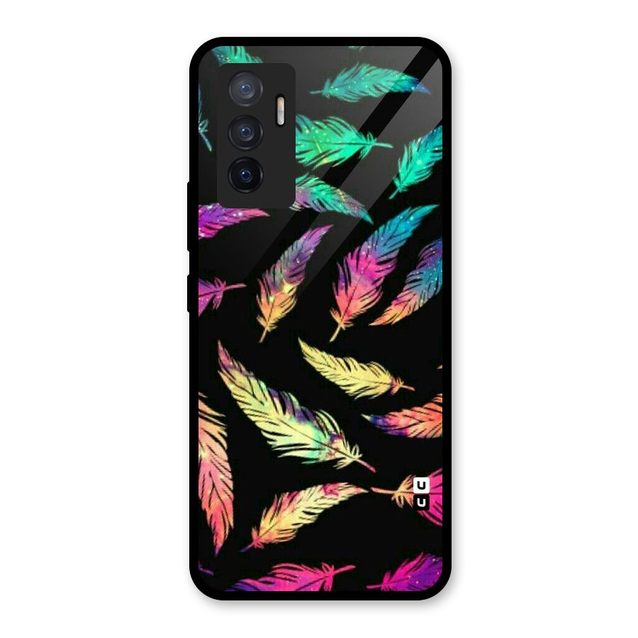 Bright Feathers Glass Back Case for Vivo V23e