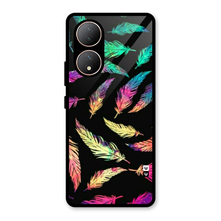 Bright Feathers Glass Back Case for Vivo Y100A