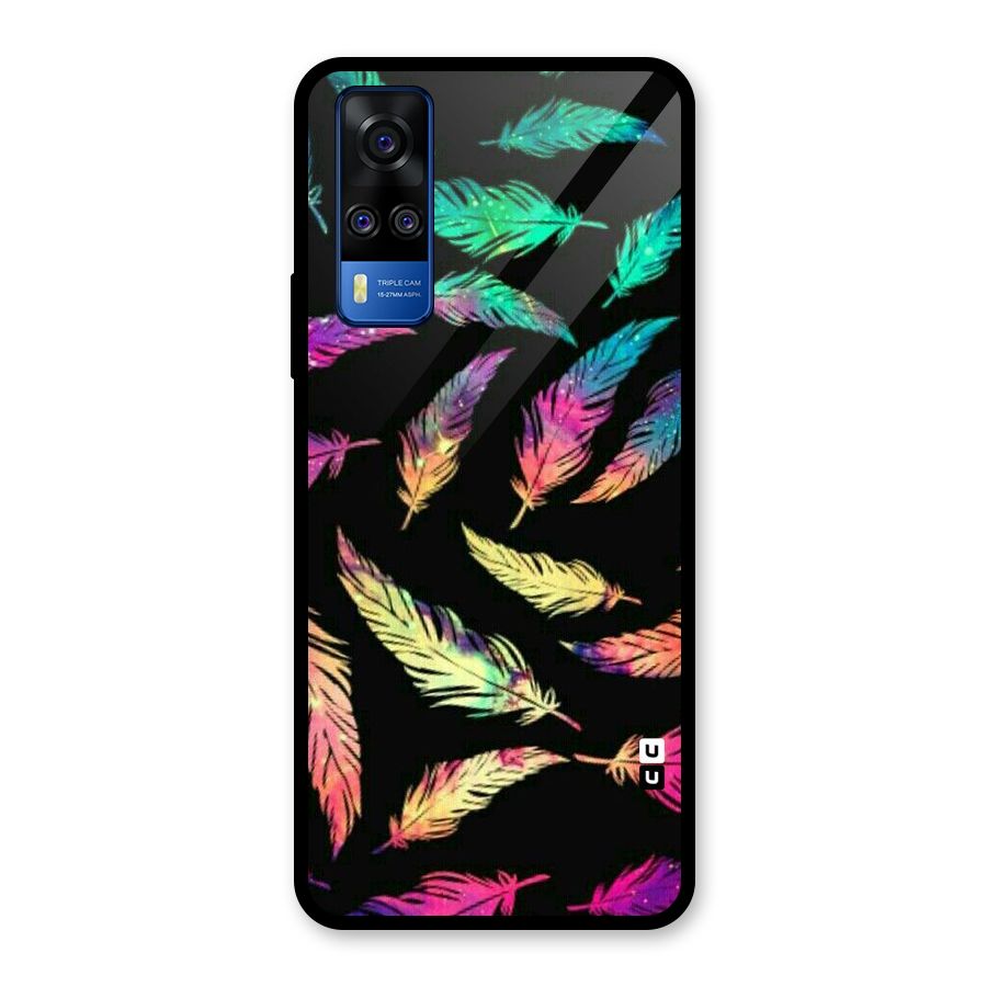 Bright Feathers Glass Back Case for Vivo Y31