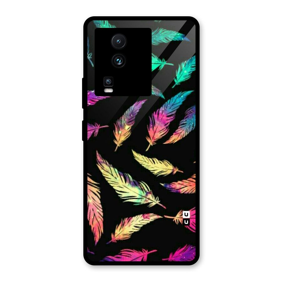 Bright Feathers Glass Back Case for Vivo iQOO Neo 7 Pro