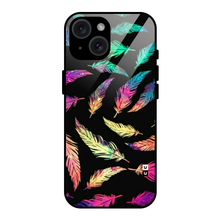 Bright Feathers Glass Back Case for iPhone 15
