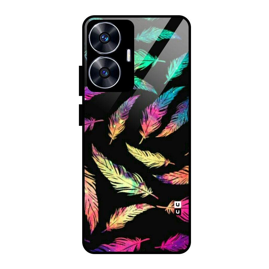Bright Feathers Glass Back Case for realme C55