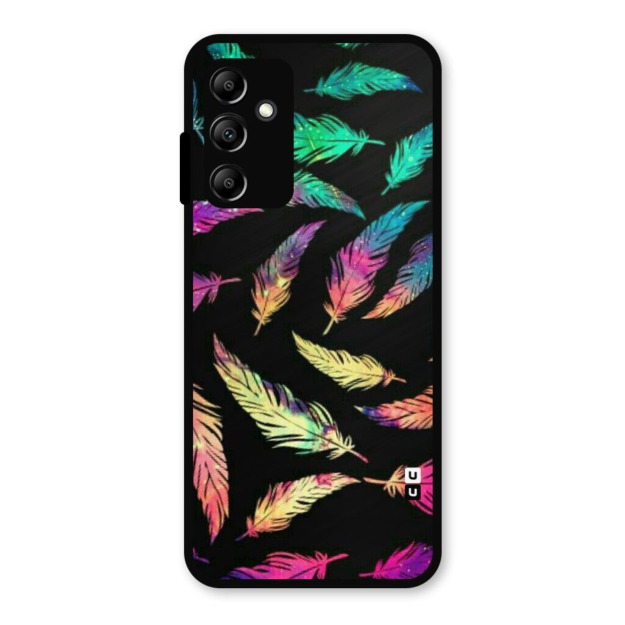 Bright Feathers Metal Back Case for Galaxy A14 5G