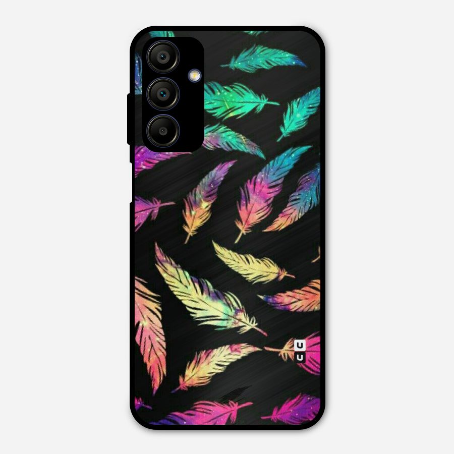 Bright Feathers Metal Back Case for Galaxy A15 5G