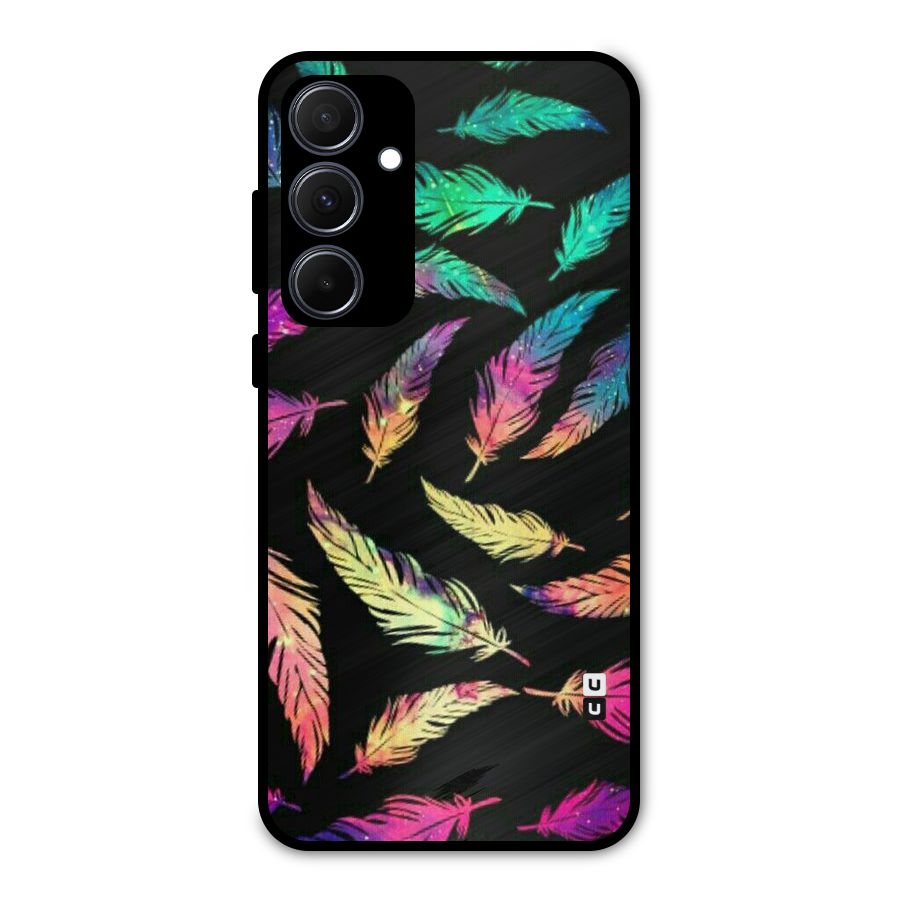 Bright Feathers Metal Back Case for Galaxy A35