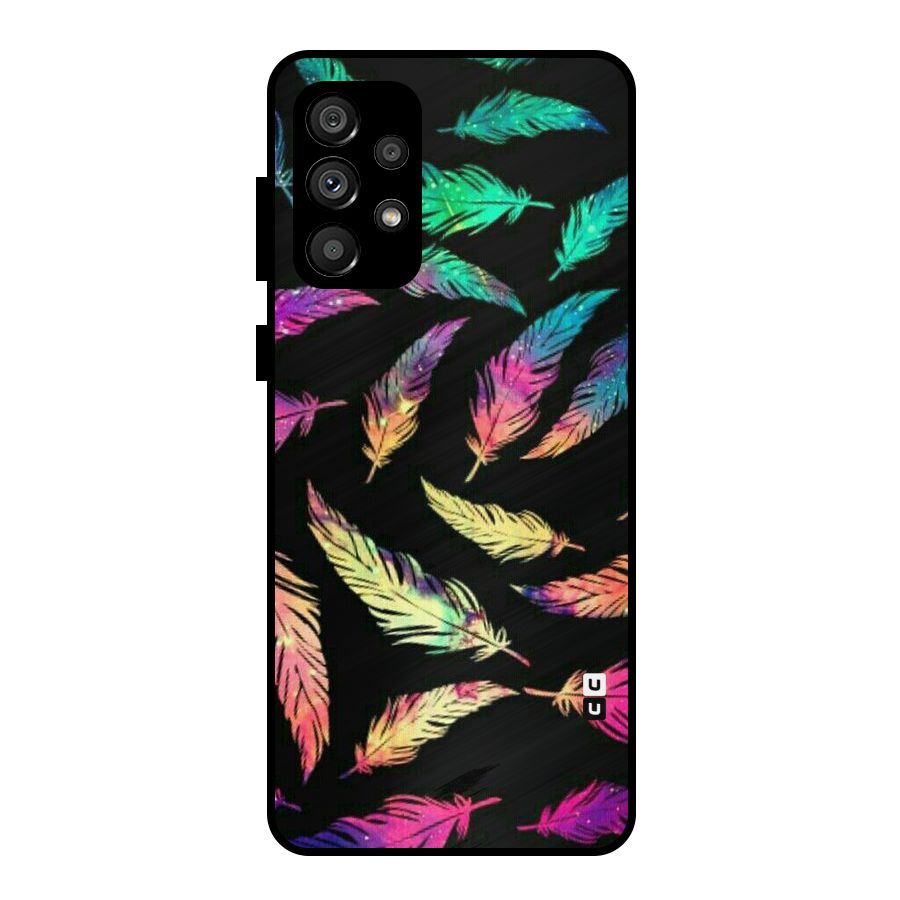 Bright Feathers Metal Back Case for Galaxy A73 5G