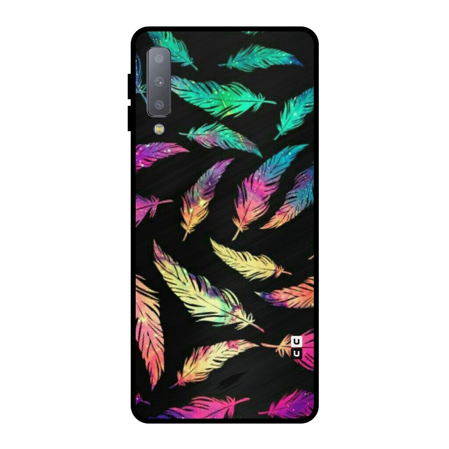 Bright Feathers Metal Back Case for Galaxy A7 (2018)