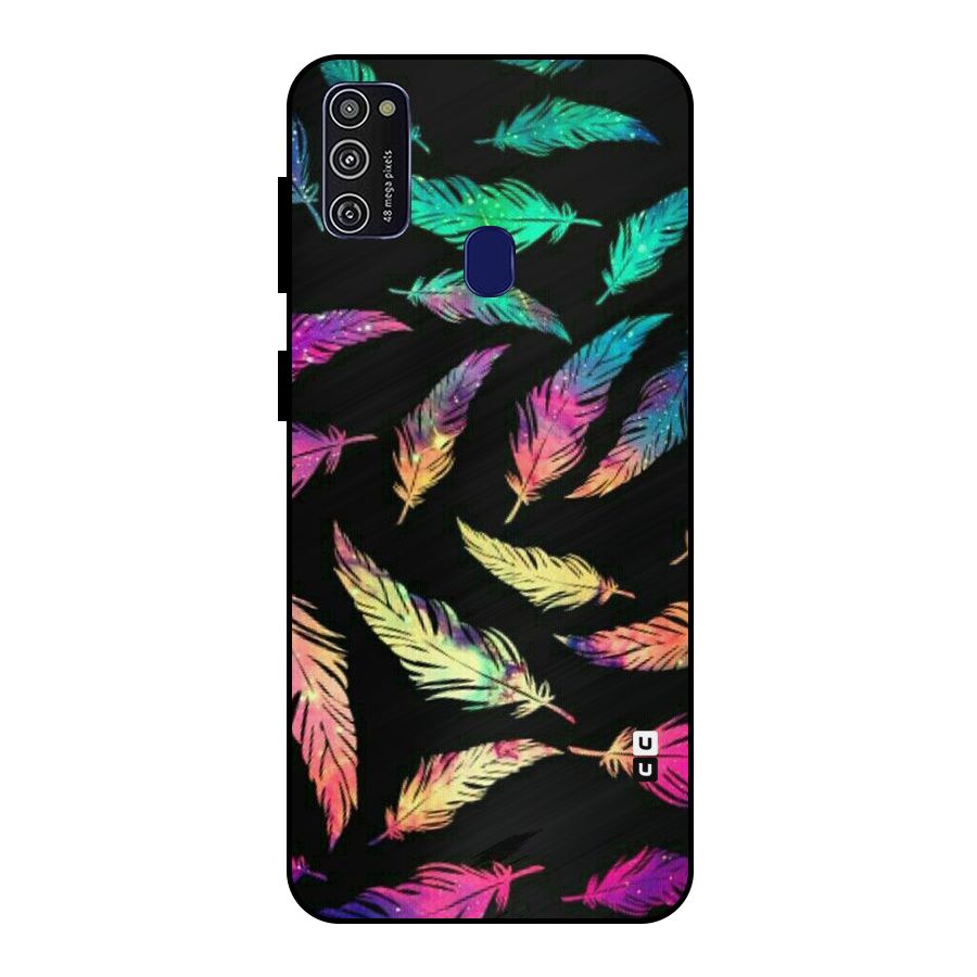 Bright Feathers Metal Back Case for Galaxy M21