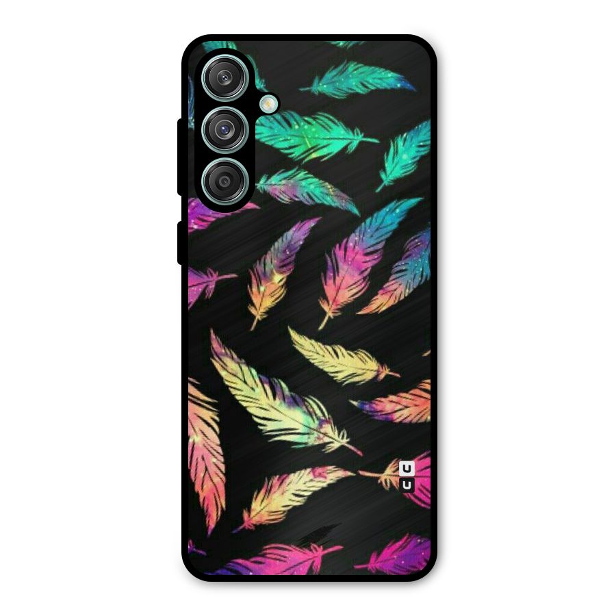 Bright Feathers Metal Back Case for Galaxy M55 5G